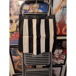 Nasty Gal Bah Humbug Black and White Striped Faux Leather Skirt Sz 2